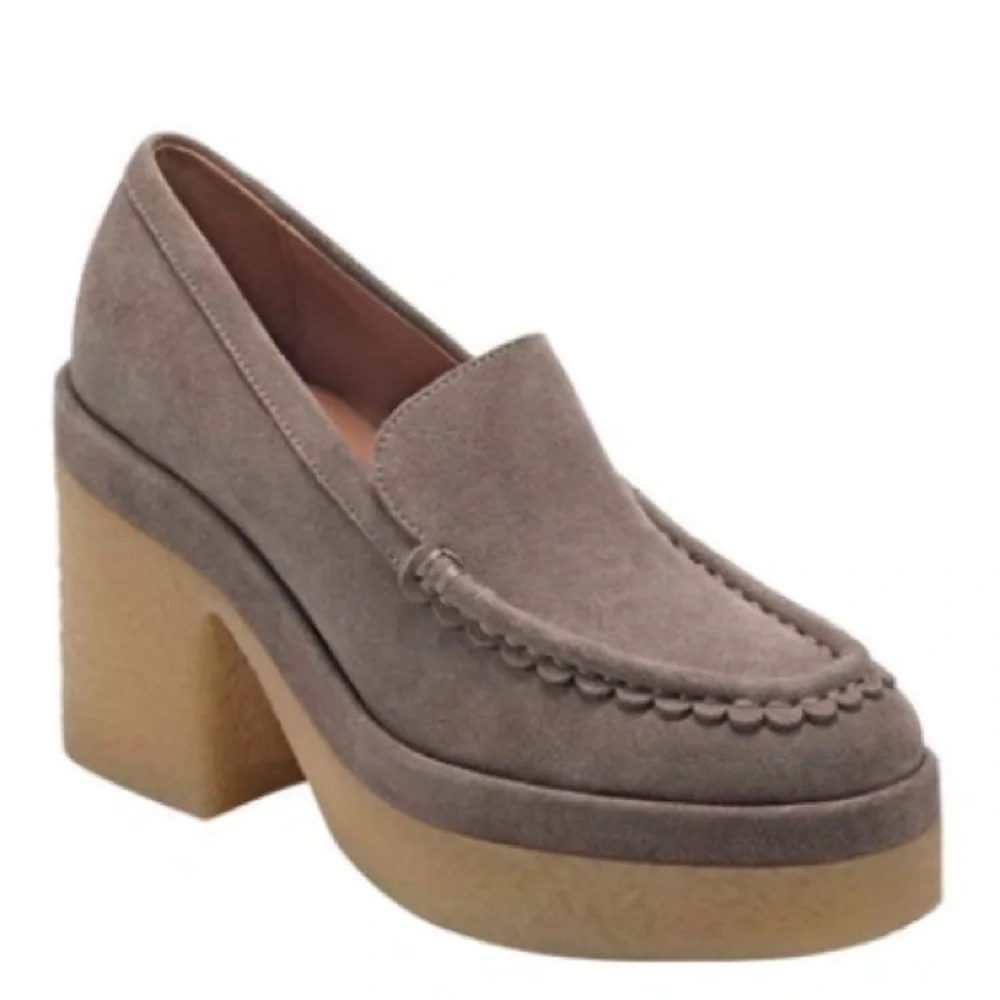 Marc Fisher Women's Suede Platform Loafers in Medium Natural